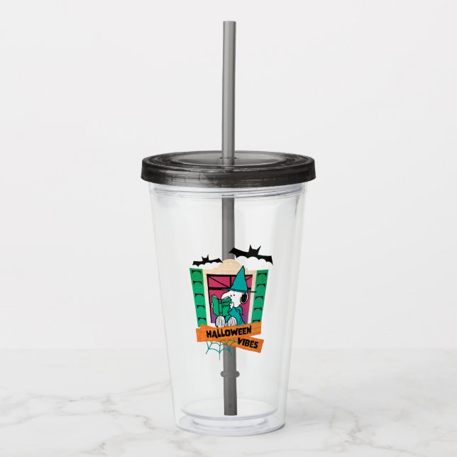 Peanuts Snoopy Magic Potions Halloween Acrylic Tumbler (Front)