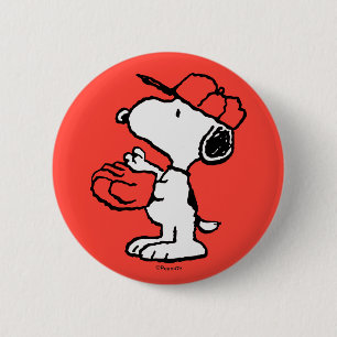 Peanuts   Snoopy Making the Catch 2 Inch Round Button