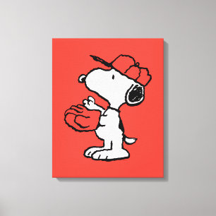 Peanuts   Snoopy Making the Catch Canvas Print