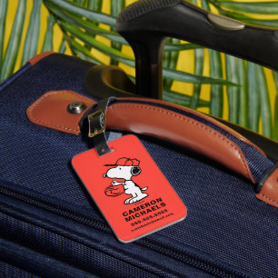 Peanuts   Snoopy Making the Catch Luggage Tag