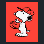 Peanuts | Snoopy Making the Catch Poster<br><div class="desc">Take a look at this super cute design featuring Snoopy playing baseball.</div>
