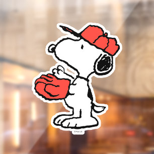 Peanuts   Snoopy Making the Catch Window Cling