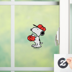 Peanuts Snoopy Making the Catch Window Cling