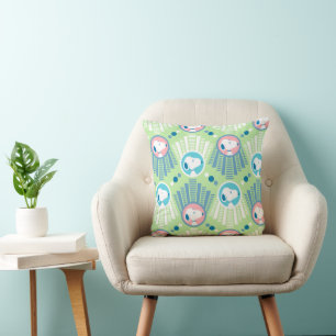 Peanuts   Snoopy Mint Green Deco Dreams Pattern Throw Pillow