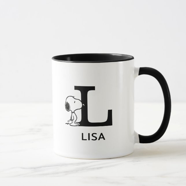 Peanuts | Snoopy Name & Monogram L Mug (Right)