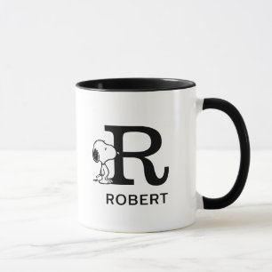 Peanuts   Snoopy Name & Monogram R Mug