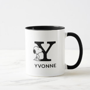 Peanuts   Snoopy Name & Monogram Y Mug