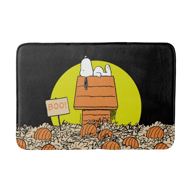 Peanuts | Snoopy Napping in the Pumpkin Patch Bath Mat (Front)