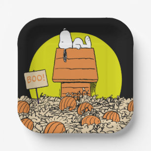 Peanuts   Snoopy Napping in the Pumpkin Patch Paper Plate