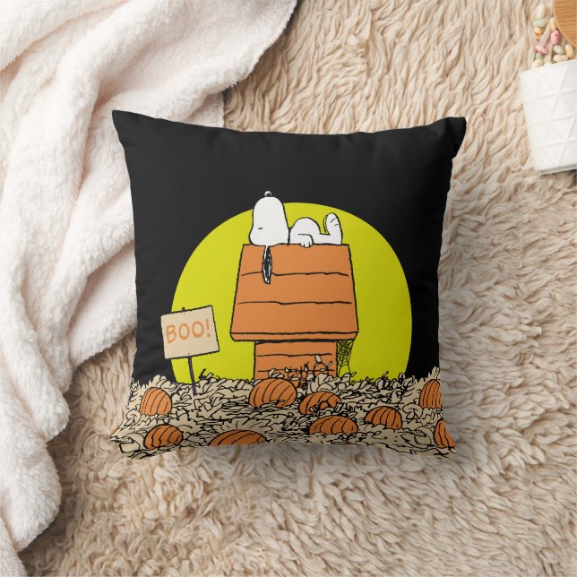 Peanuts | Snoopy Napping in the Pumpkin Patch Throw Pillow (Blanket)