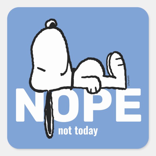 Peanuts | Snoopy Not Today Square Sticker (Front)