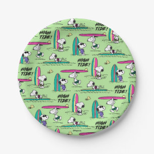 Peanuts   Snoopy Ocean High Tide Pattern Paper Plate