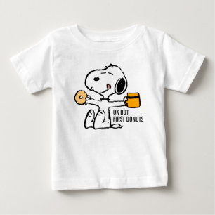 Peanuts   Snoopy OK But First Coffee Baby T-Shirt