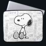 PEANUTS | Snoopy on Black White Comics 2 Laptop Sleeve<br><div class="desc">This Peanuts artwork features Snoopy sitting on background of black and white Charles M. Schulz comic strips.</div>