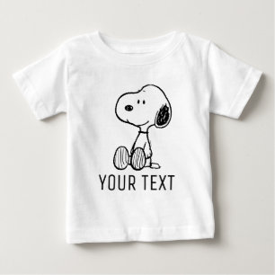 PEANUTS   Snoopy on Black White Comics Baby T-Shirt