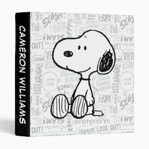 PEANUTS   Snoopy on Black White Comics Binder