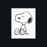 PEANUTS | Snoopy on Black White Comics Canvas Print<br><div class="desc">This Peanuts artwork features Snoopy sitting on background of black and white Charles M. Schulz comic strips.</div>