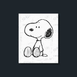 PEANUTS | Snoopy on Black White Comics Canvas Print<br><div class="desc">This Peanuts artwork features Snoopy sitting on background of black and white Charles M. Schulz comic strips.</div>
