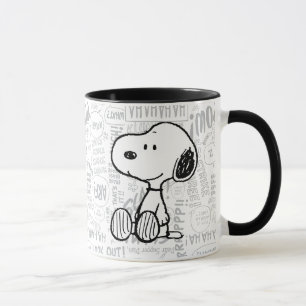 PEANUTS Snoopy on Black White Comics Mug