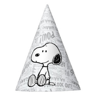 PEANUTS   Snoopy on Black White Comics Party Hat