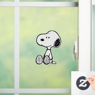 PEANUTS Snoopy on Black White Comics Window Cling