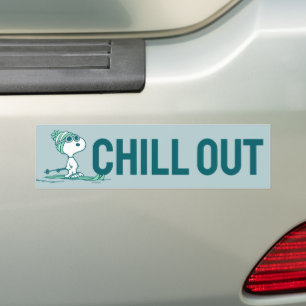 Peanuts   Snoopy on Skis Bumper Sticker