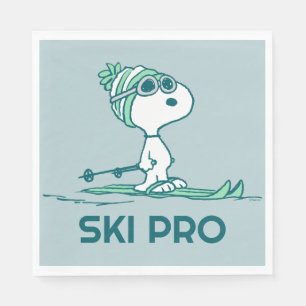 Peanuts   Snoopy on Skis Napkin
