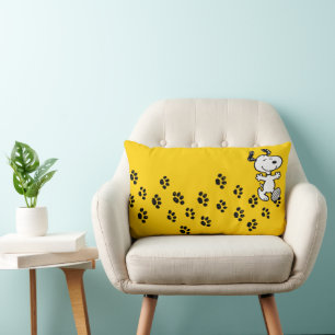 Peanuts    Snoopy Paw Print Path Lumbar Pillow