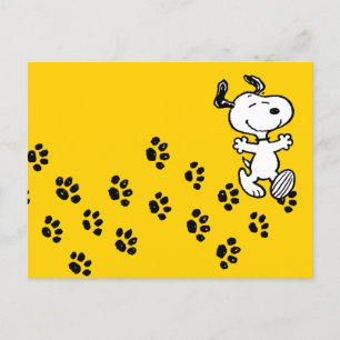 Peanuts    Snoopy Paw Print Path Postcard