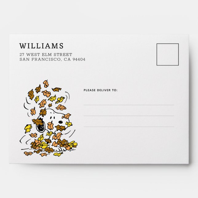 Peanuts | Snoopy Pile of Leaves Envelope (Front)