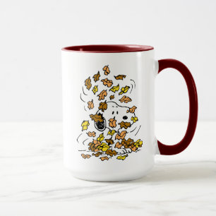 Peanuts   Snoopy Pile of Leaves Mug