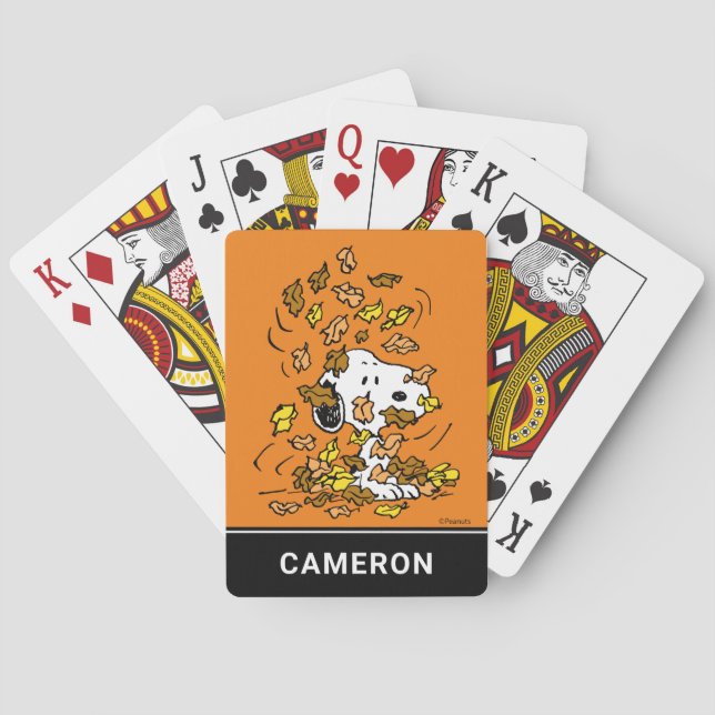 Peanuts | Snoopy Pile of Leaves Playing Cards (Back)