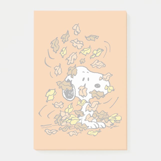Peanuts | Snoopy Pile of Leaves Post-it Notes (Front)