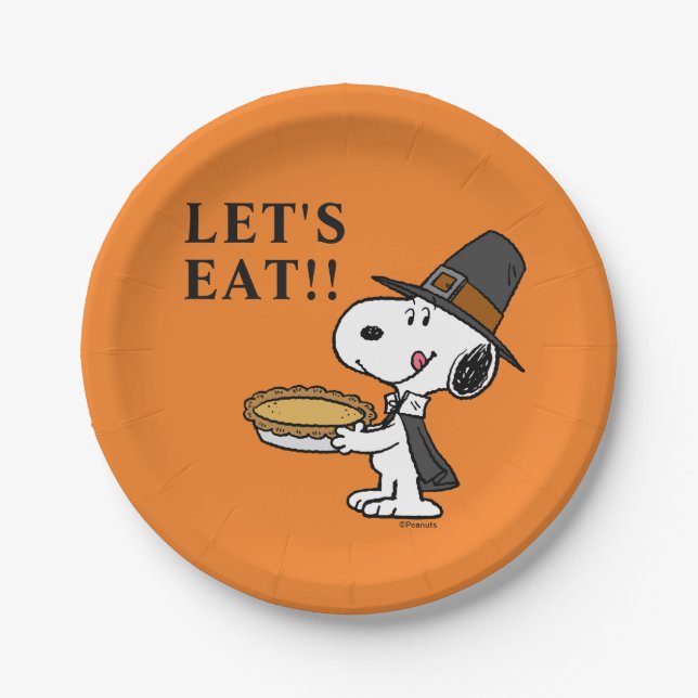 Peanuts | Snoopy Pilgrim Paper Plate (Front)
