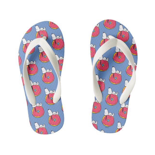 Peanuts | Snoopy Pink Doughnut Kid's Flip Flops (Footbed)