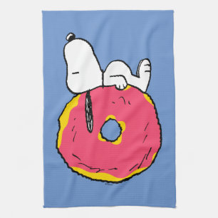 Peanuts Snoopy Pink Doughnut Kitchen Towel