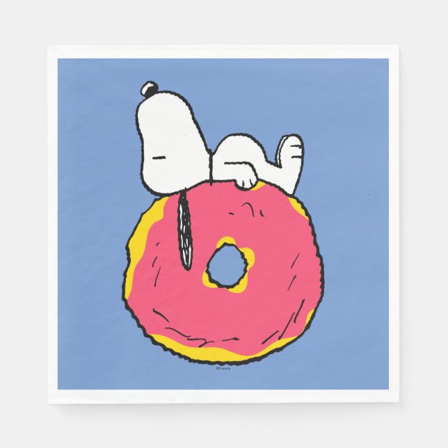 Peanuts | Snoopy Pink Doughnut Napkin (Front)