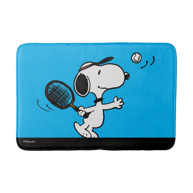 Peanuts | Snoopy Plays Tennis Bath Mat (Front)