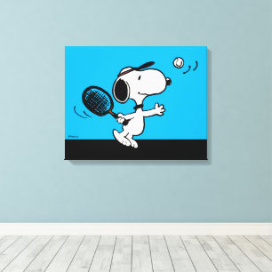 Peanuts   Snoopy Plays Tennis Canvas Print