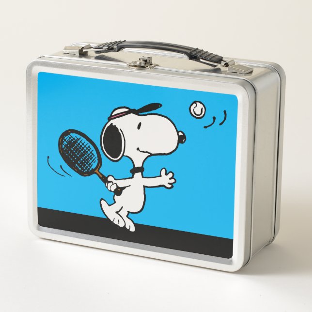 Peanuts | Snoopy Plays Tennis Metal Lunch Box (Front)