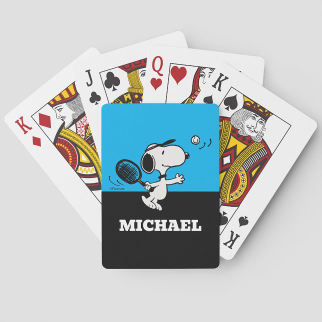 Peanuts | Snoopy Plays Tennis Playing Cards (Back)