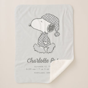 Peanuts   Snoopy Polka Dot Pajamas Baby Sherpa Blanket