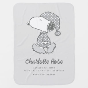 Peanuts   Snoopy Polka Dot Pyjamas Baby Blanket