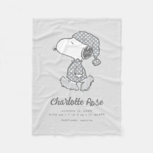 Peanuts   Snoopy Polka Dot Pyjamas Baby Fleece Blanket