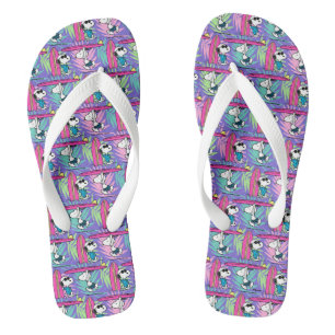 Peanuts   Snoopy Purple Surf Pattern Flip Flops