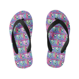 Peanuts   Snoopy Purple Surf Pattern Kid's Flip Flops