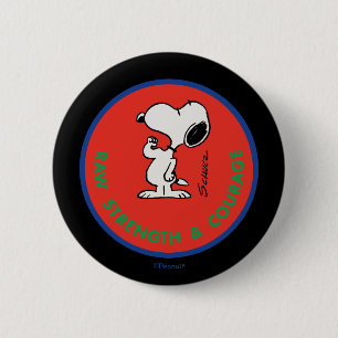 Peanuts   Snoopy Raw Strength & Courage Badge 2 Inch Round Button
