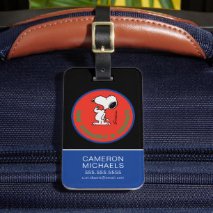 Peanuts   Snoopy Raw Strength & Courage Badge Luggage Tag