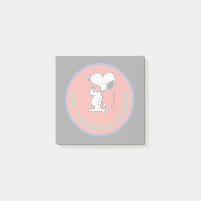 Peanuts | Snoopy Raw Strength & Courage Badge Post-it Notes (Front)