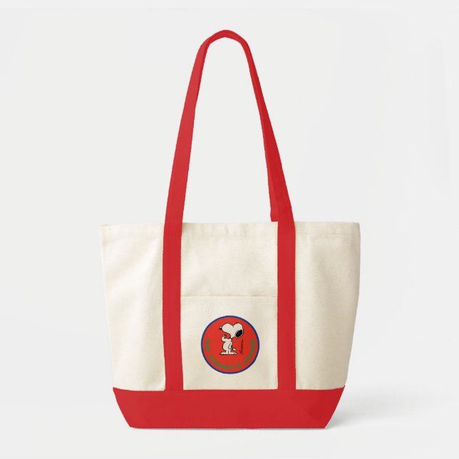 Peanuts | Snoopy Raw Strength & Courage Badge Tote Bag (Front)